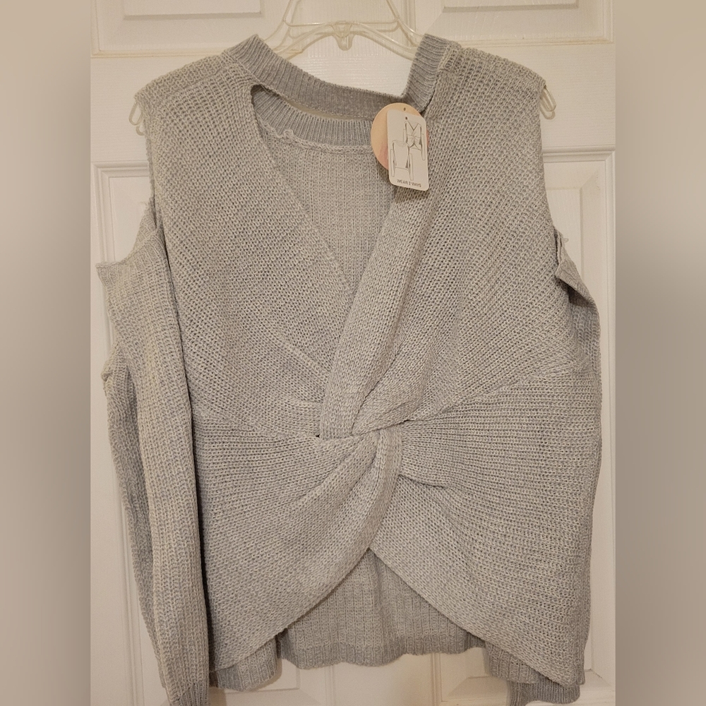 Full Circle Trends Textured Sweater. 3X/ Light Gray